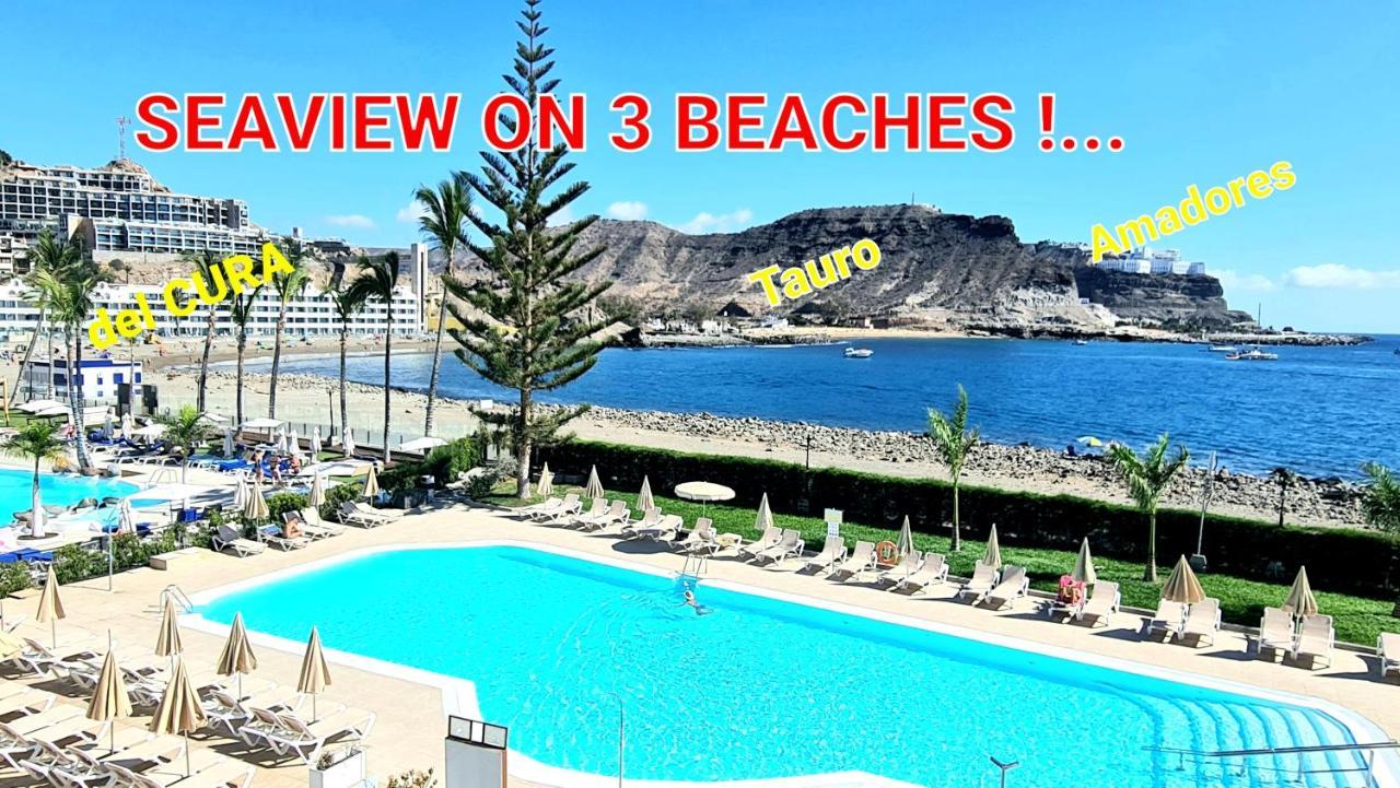 Oceanfront Deluxe-45M,Heated Pools,2Aircondition, 2Tv-65",Dishwasher,600Mb,Lift,Amadores View ! Плая дел Кура Екстериор снимка